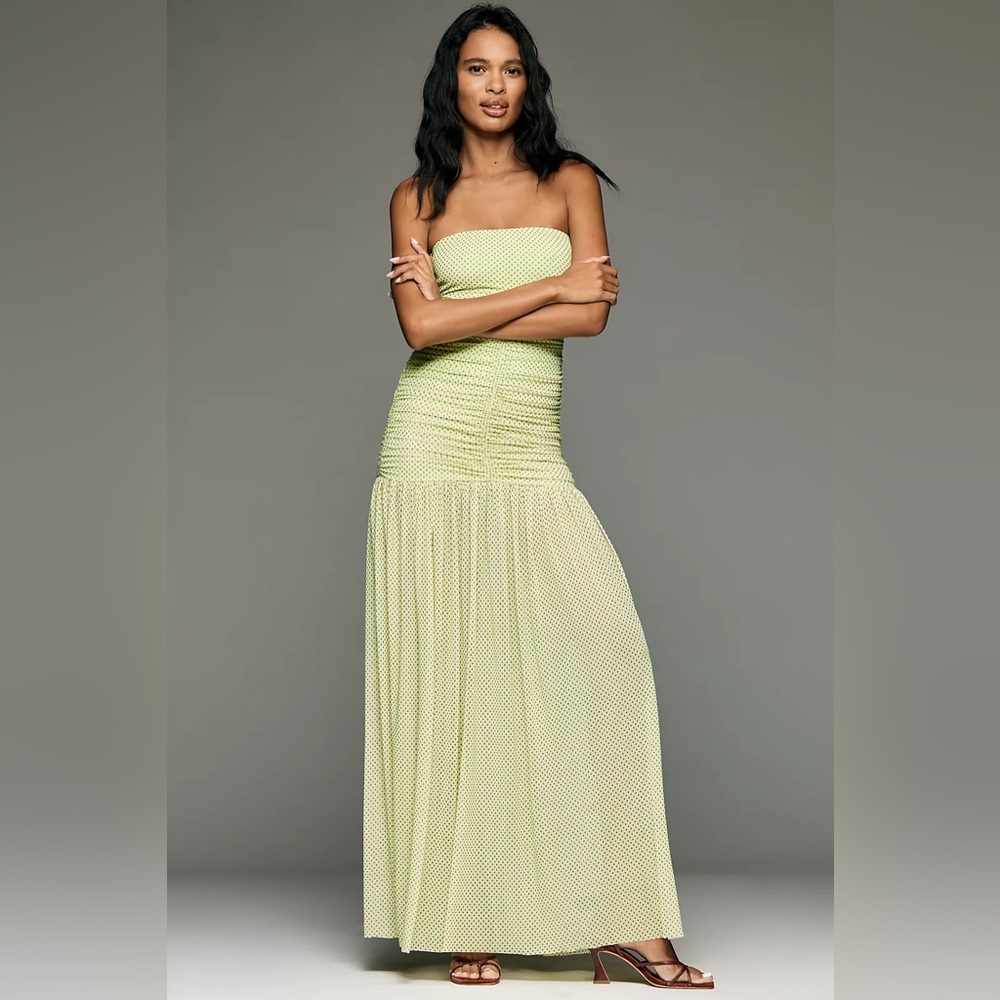 AFRM Denise Strapless Mesh Maxi Dress